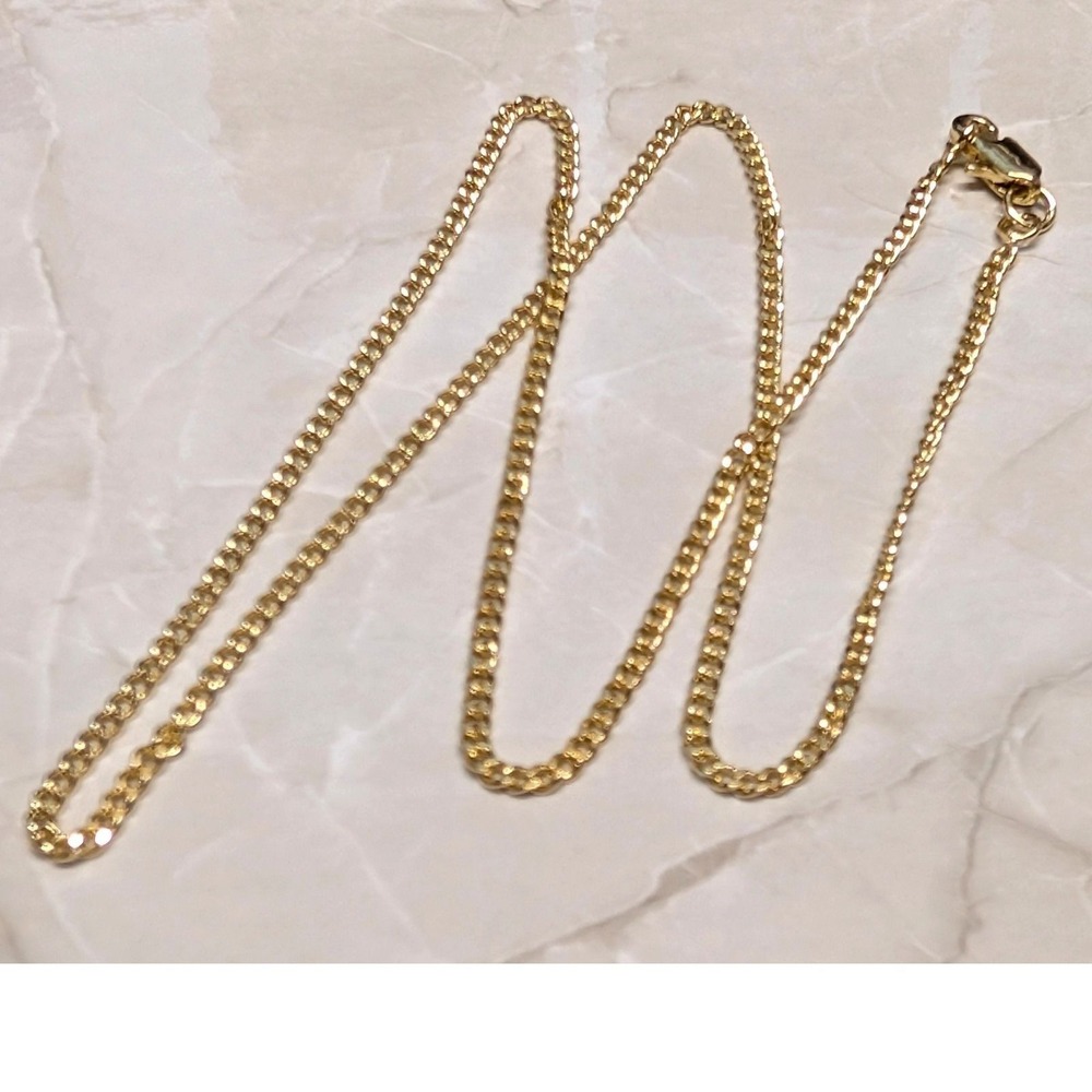 New Curb Link Chain Necklace‎ 17" Gold Flashed Lobster Clasp Classic for Pendant